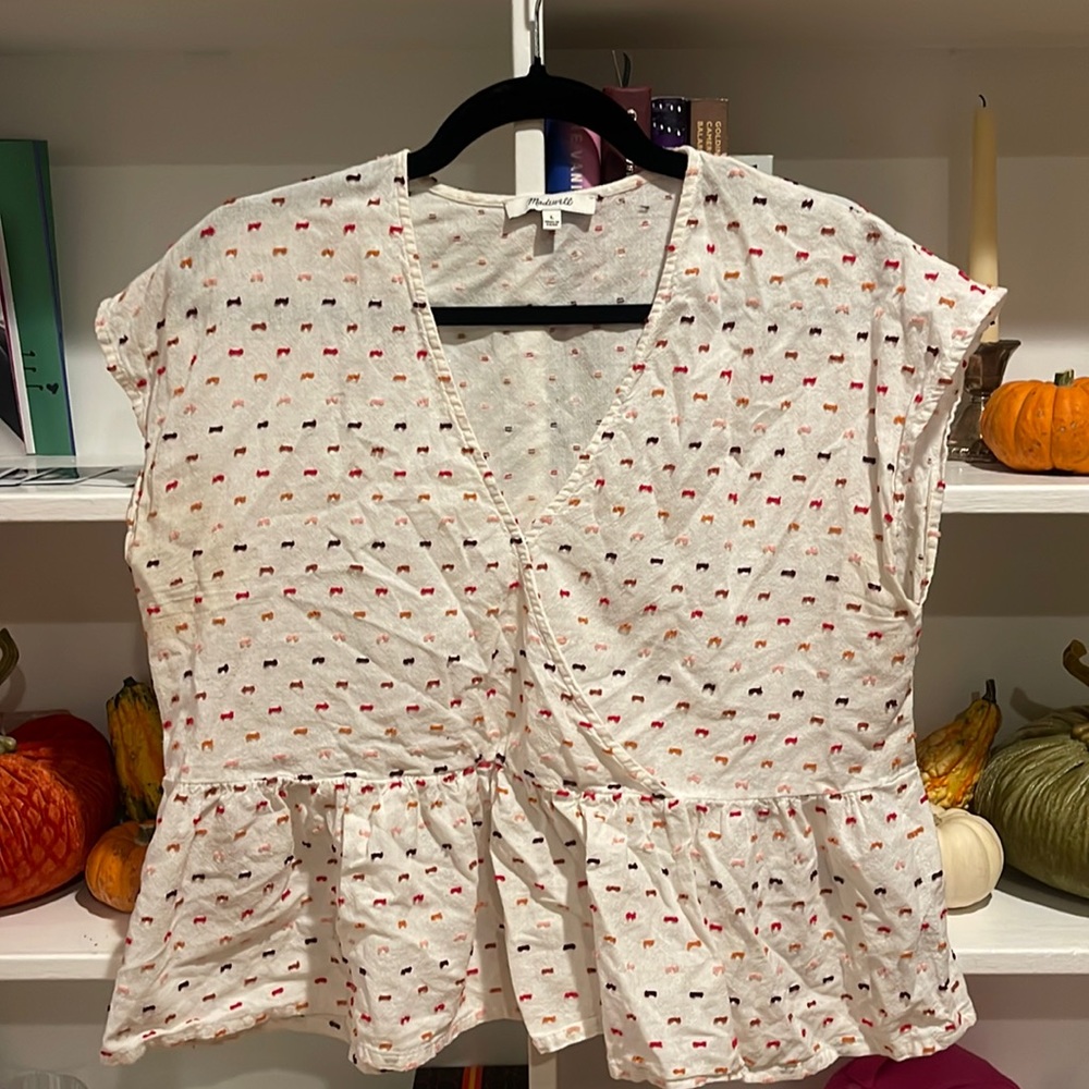 Madewell Short Sleeve Peplum Top